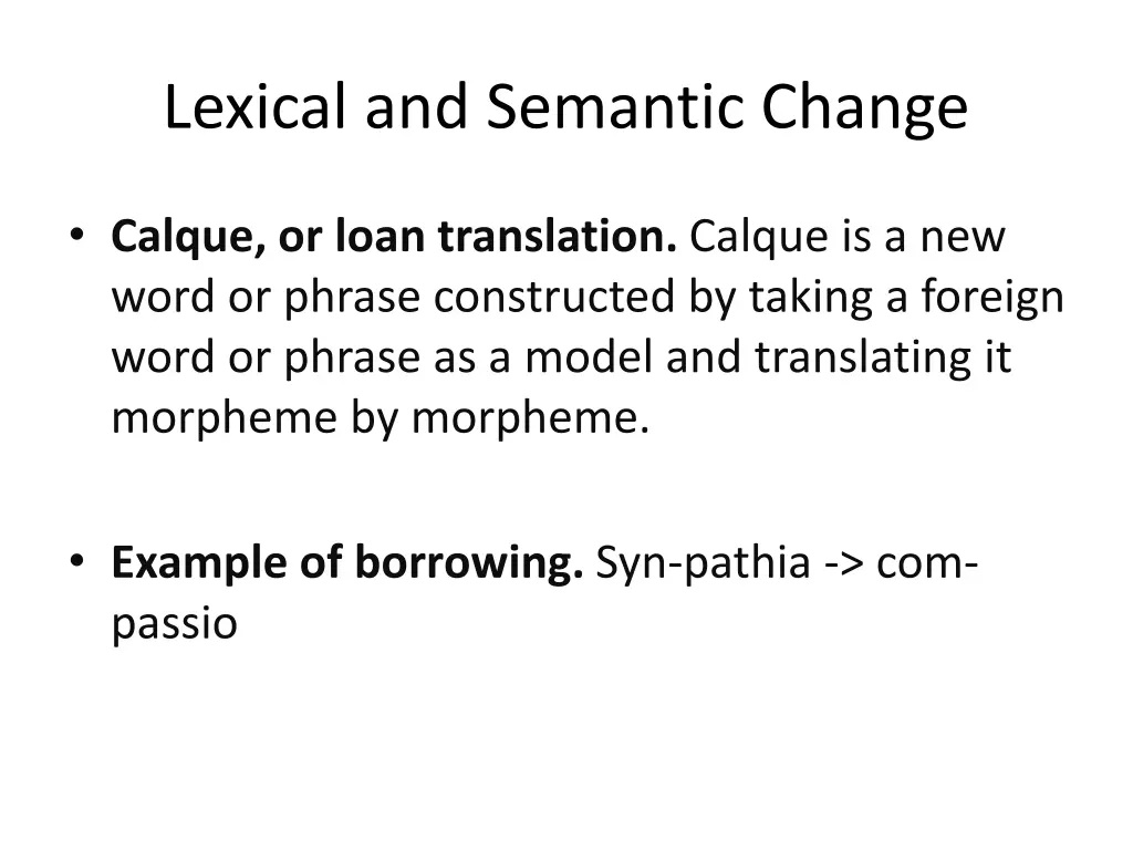 lexical and semantic change 2