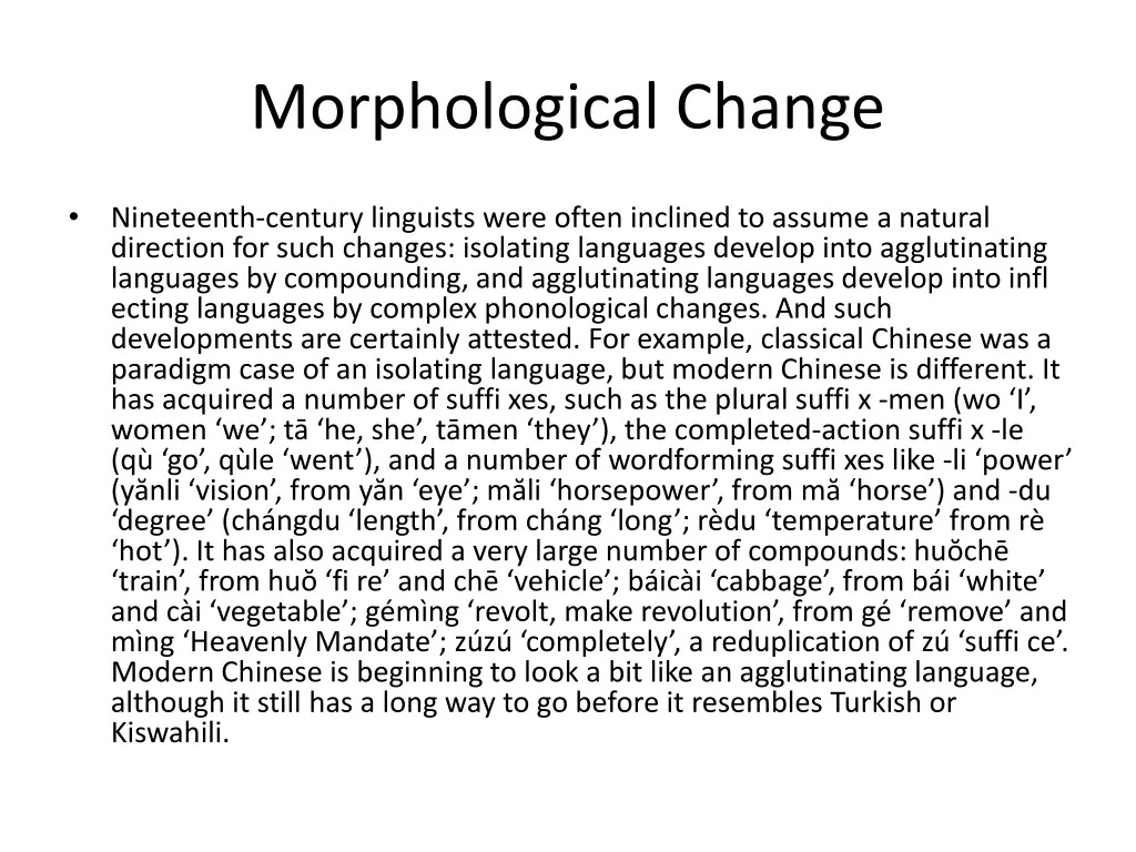 morphological change 14