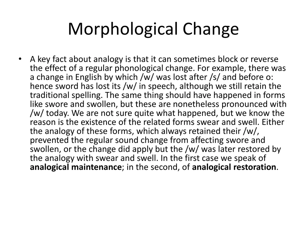 morphological change 4