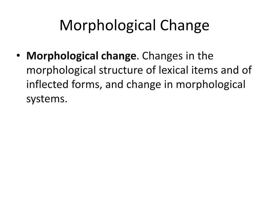 morphological change