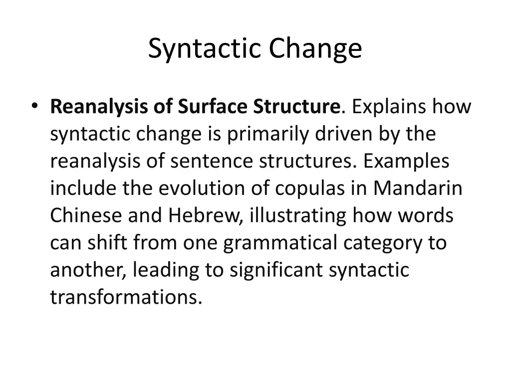 syntactic change 1