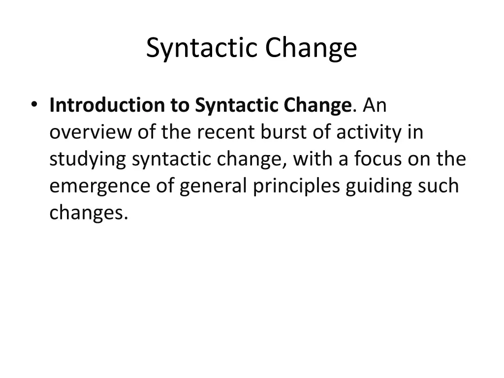 syntactic change