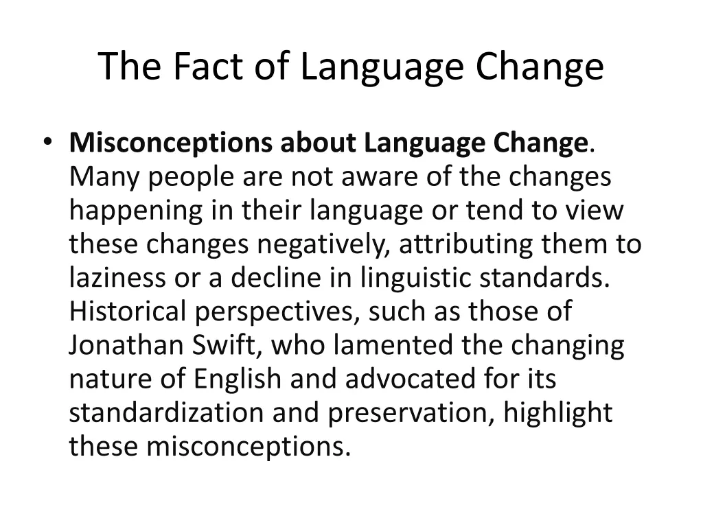 the fact of language change 1