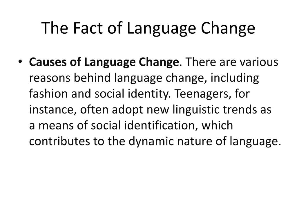 the fact of language change 2