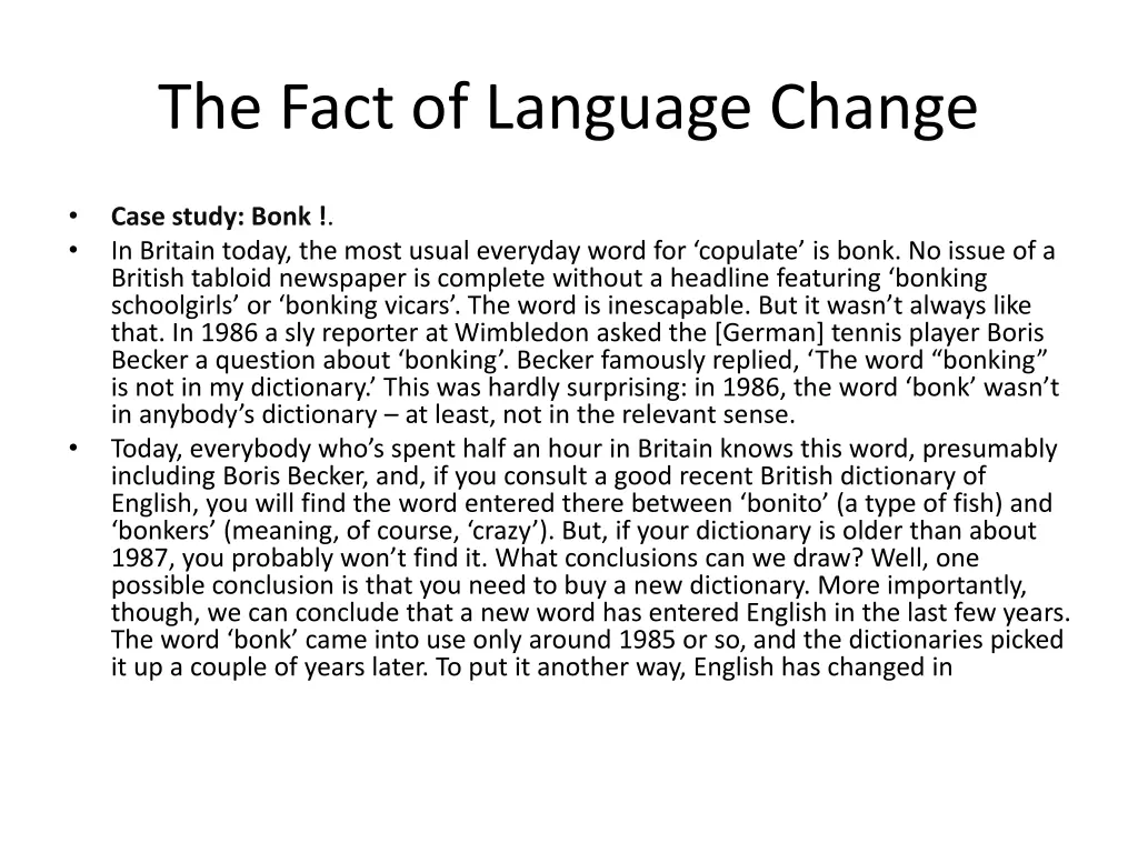 the fact of language change 3