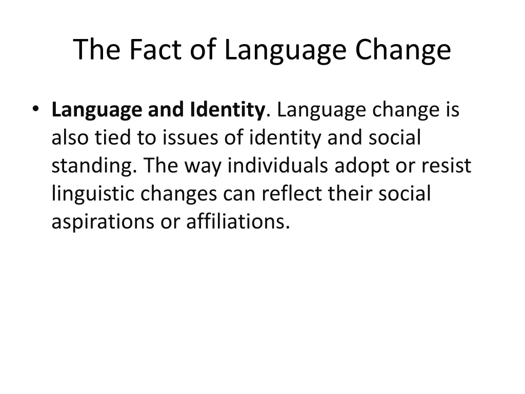 the fact of language change 4