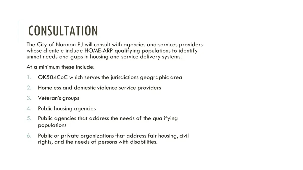 consultation the city of norman pj will consult