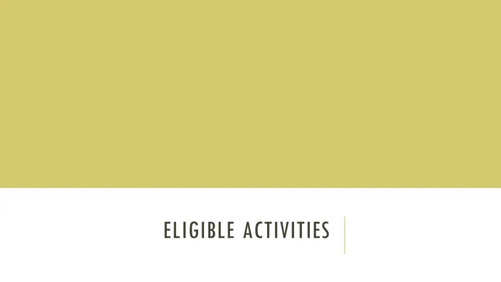 eligible activities