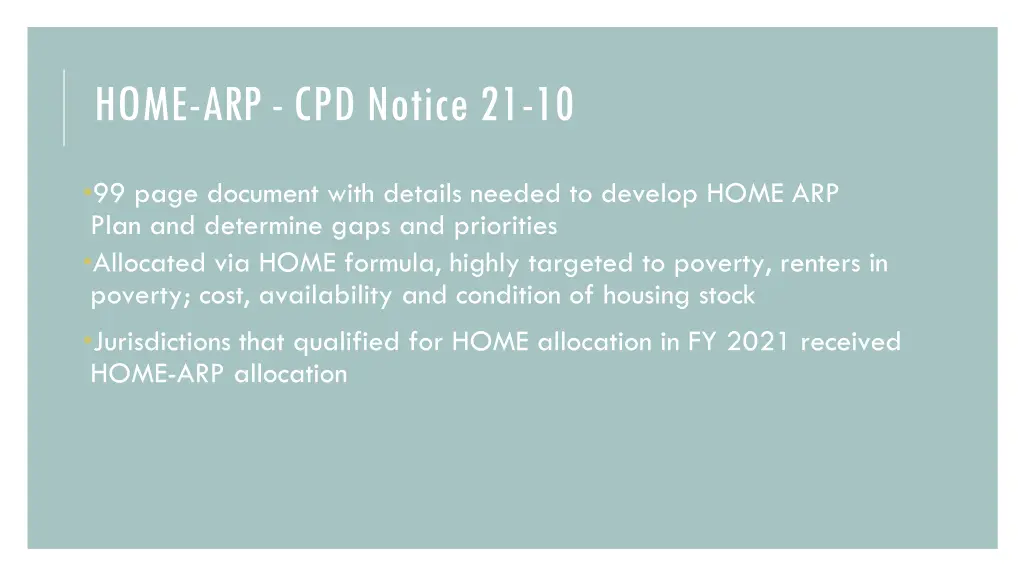 home arp cpd notice 21 10