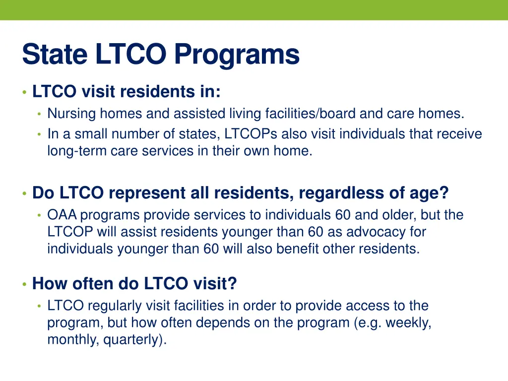 state ltco programs