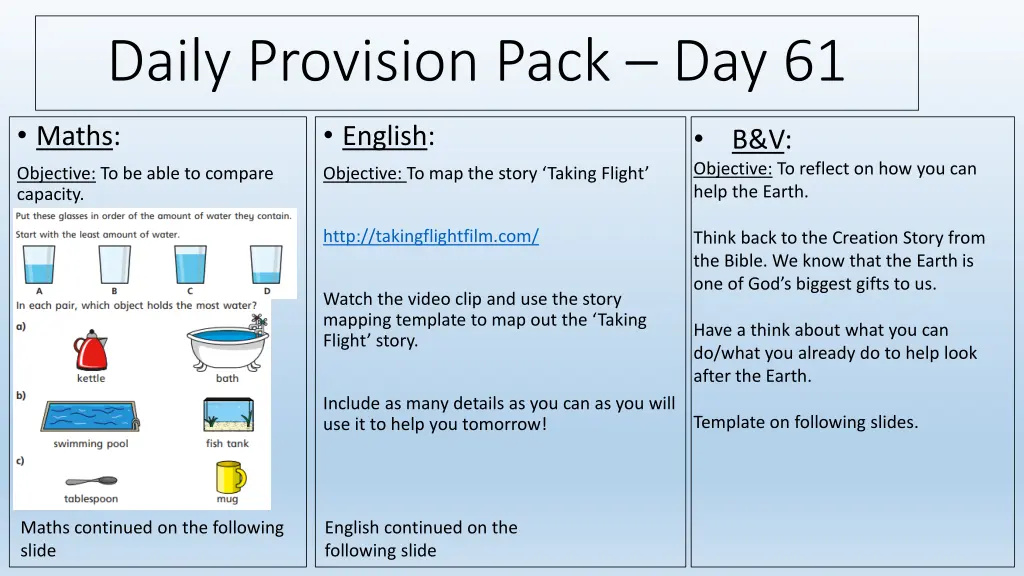 daily provision pack day 61