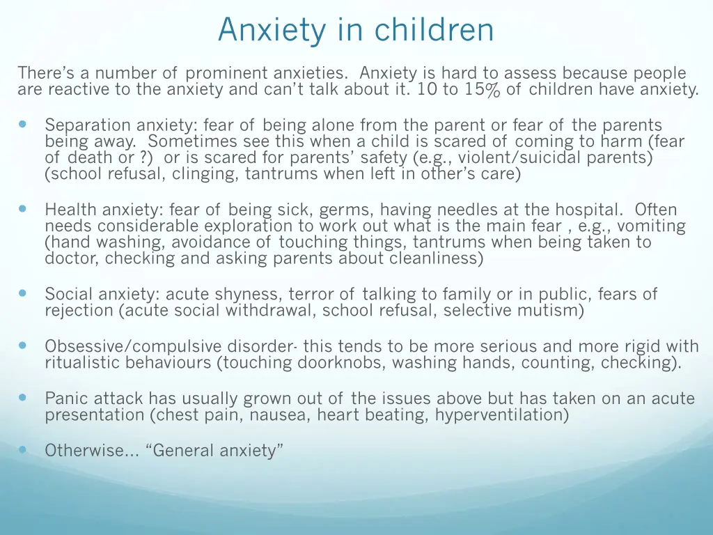 anxiety in children