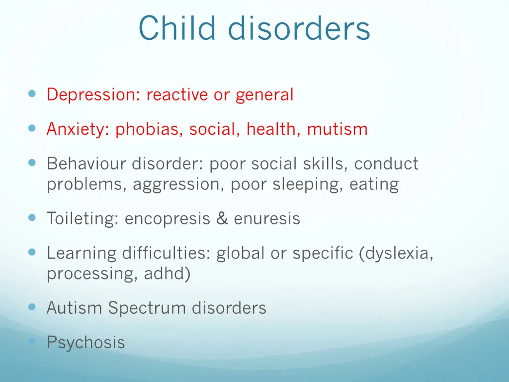 child disorders