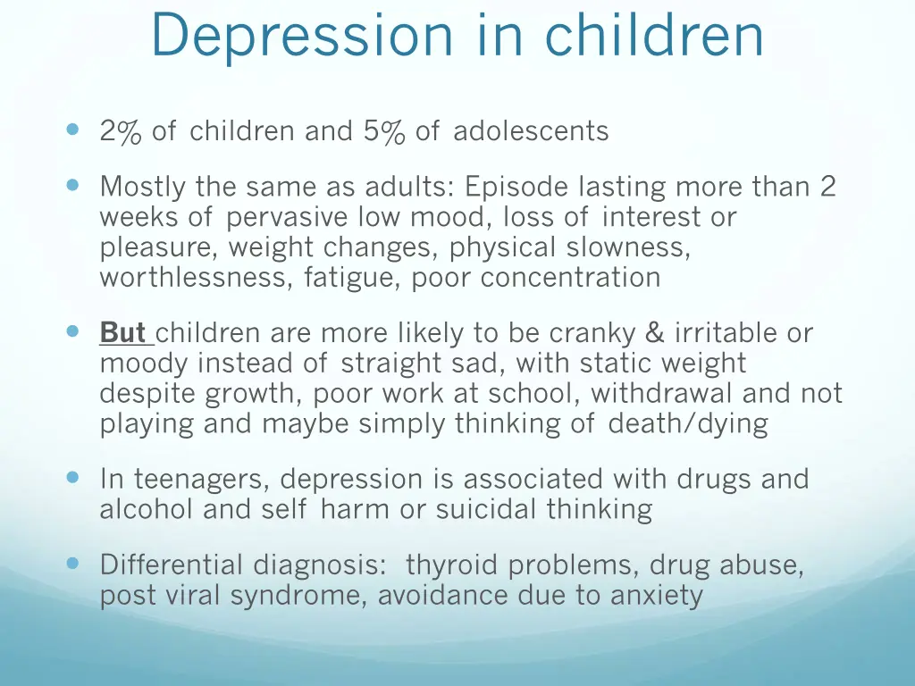 depression in children