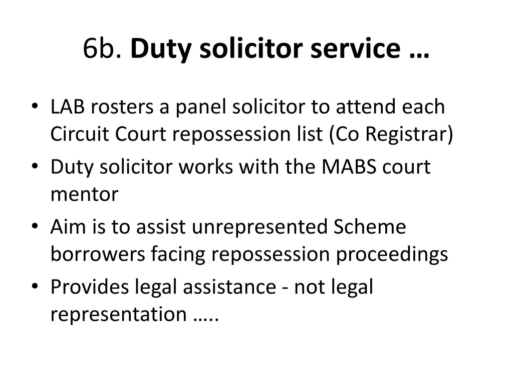 6b duty solicitor service