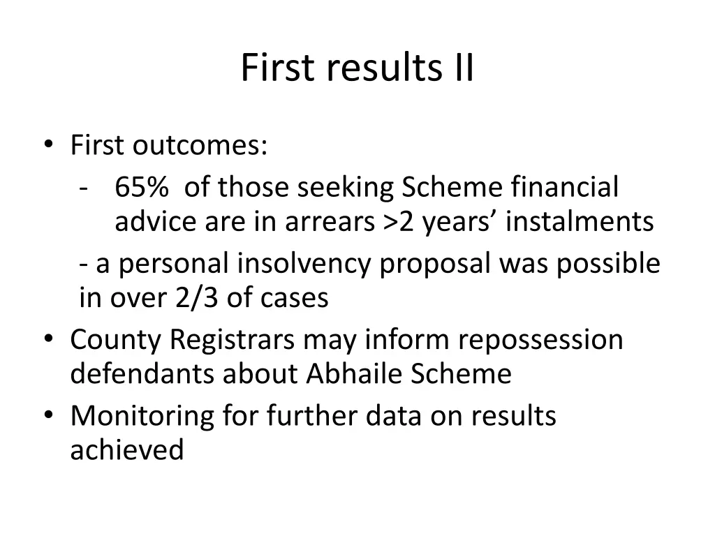 first results ii