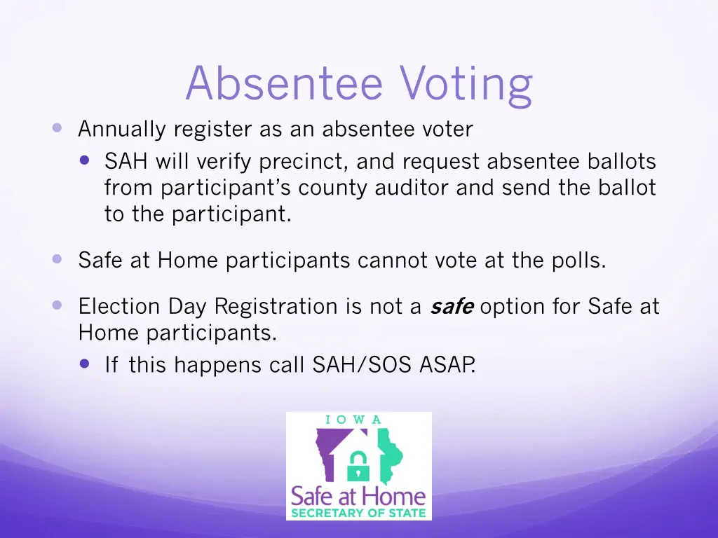 absentee voting annually register as an absentee