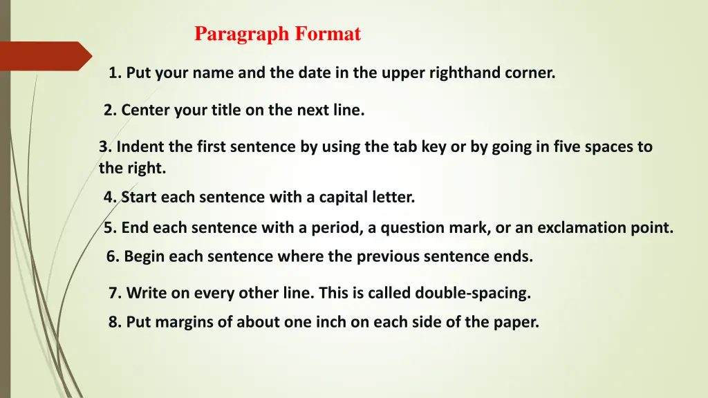 paragraph format 1