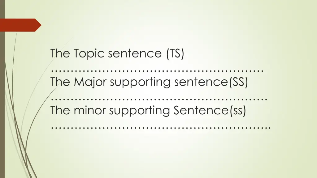 the topic sentence ts the major supporting