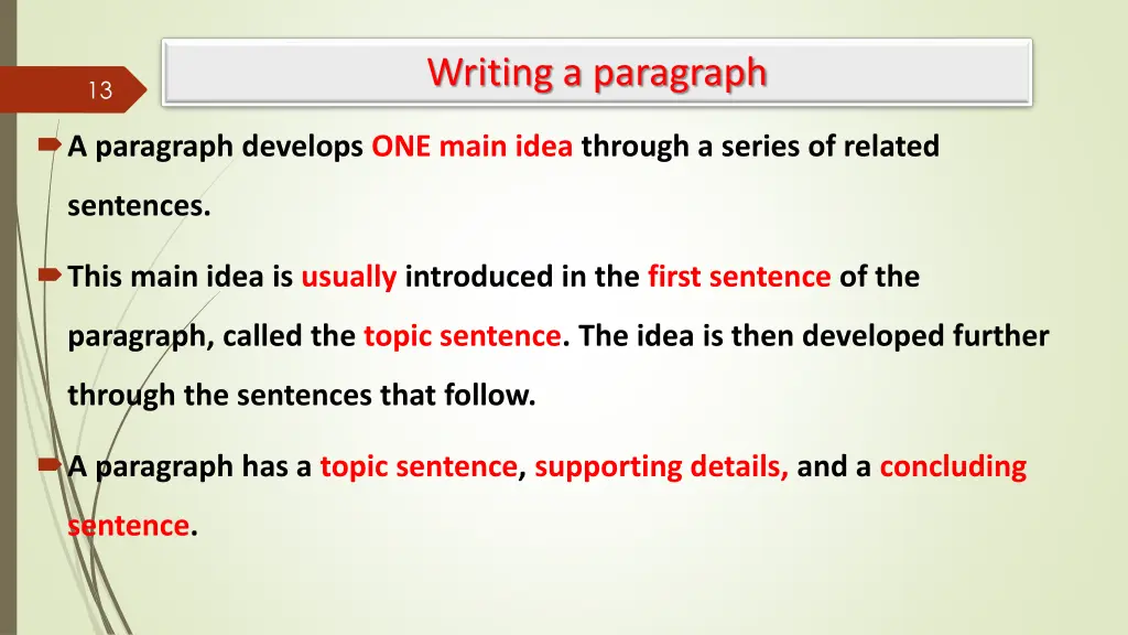 writing a paragraph