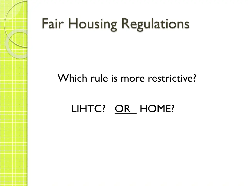 fair housing regulations