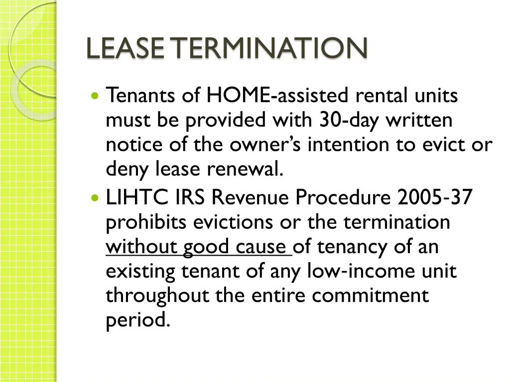 lease termination