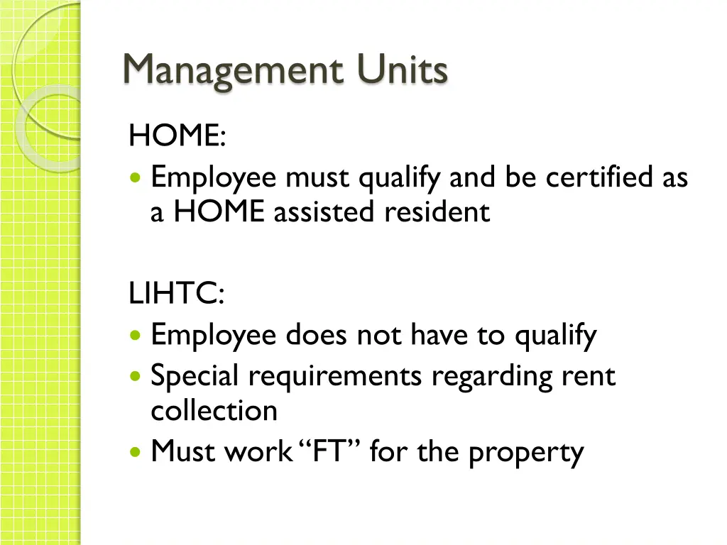 management units