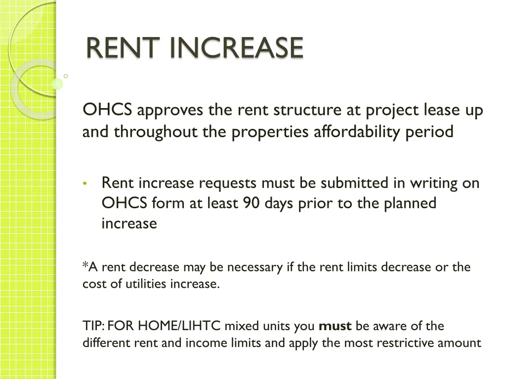 rent increase