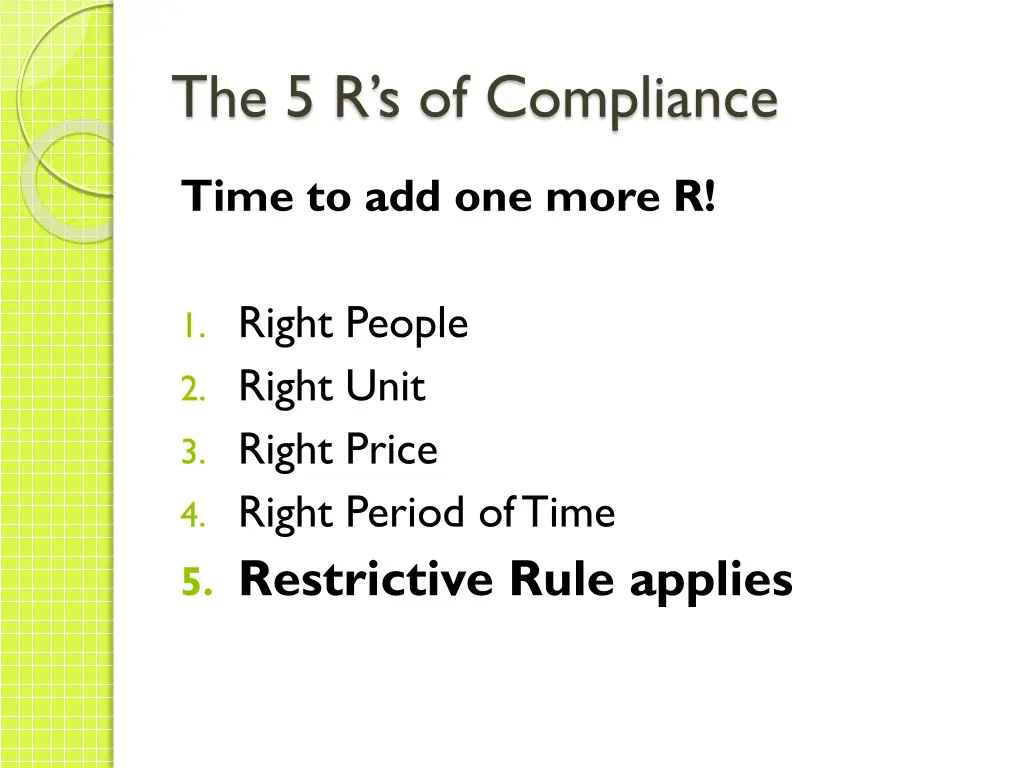 the 5 r s of compliance