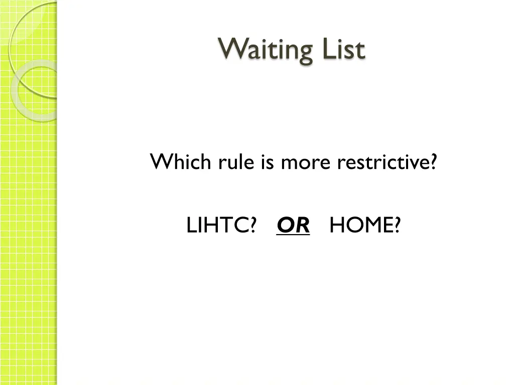 waiting list