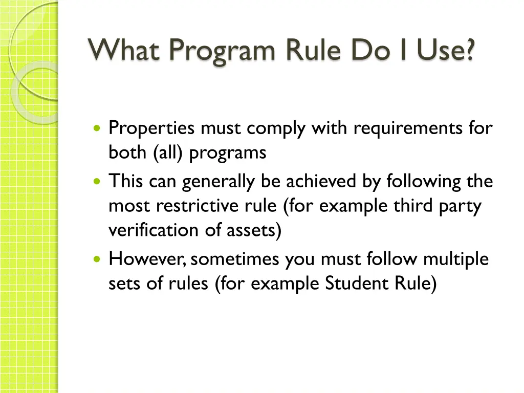 what program rule do i use