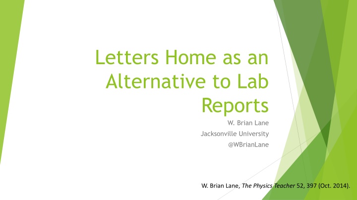 letters home as an alternative to lab