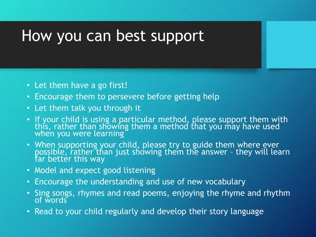 how you can best support