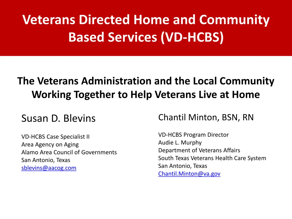 veterans directed home and community based