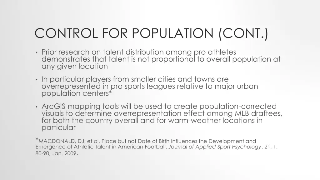 control for population cont