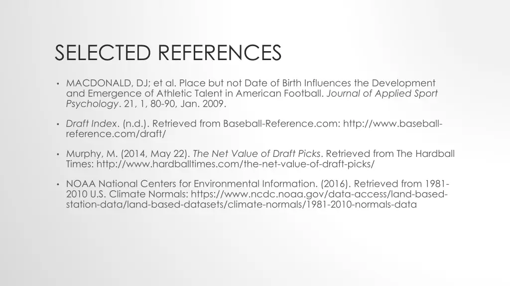 selected references