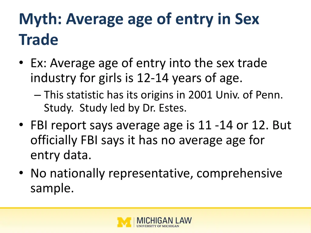 myth average age of entry in sex trade ex average