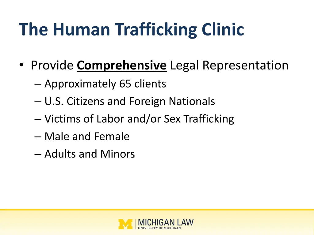 the human trafficking clinic