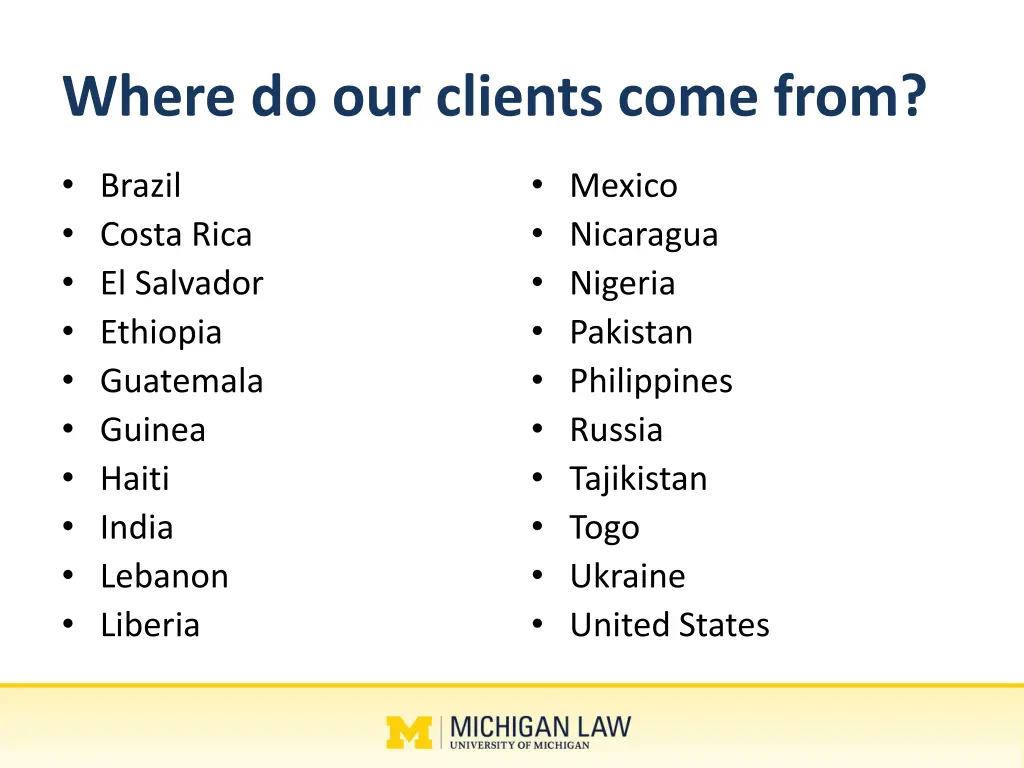 where do our clients come from