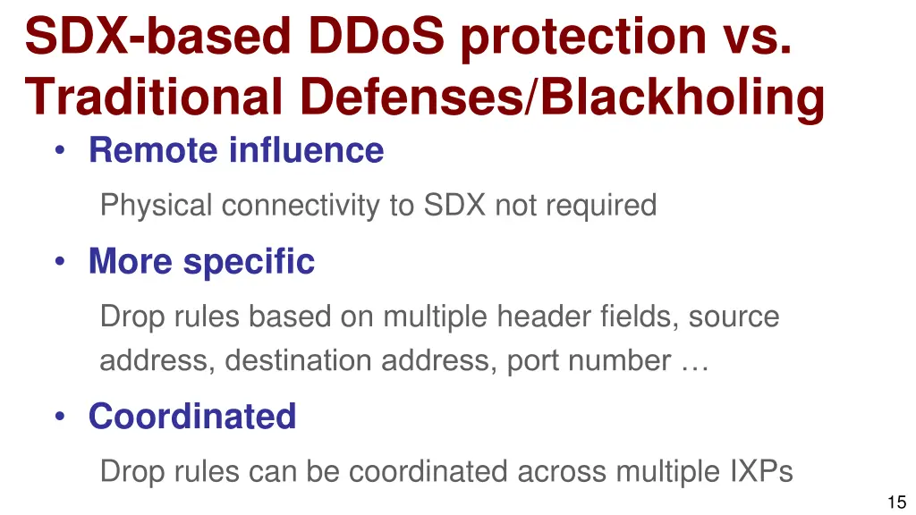 sdx based ddos protection vs traditional defenses