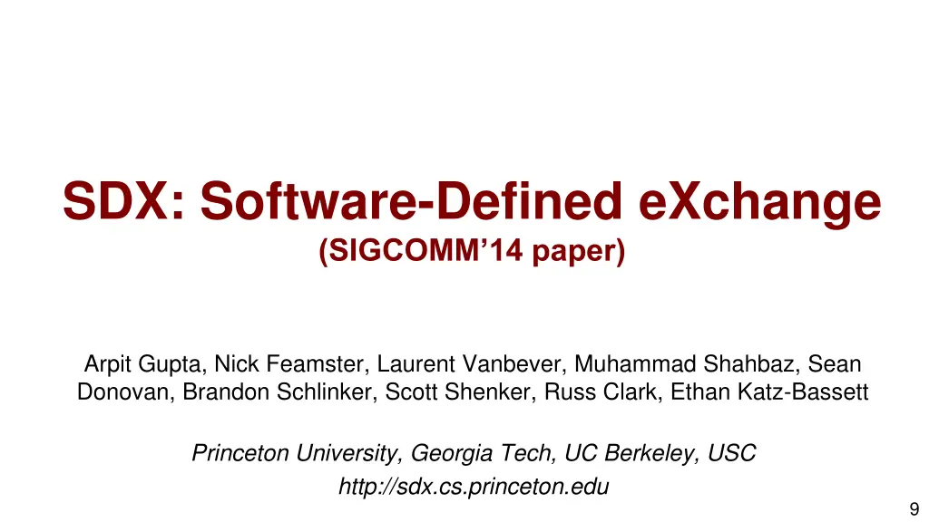 sdx software defined exchange sigcomm 14 paper