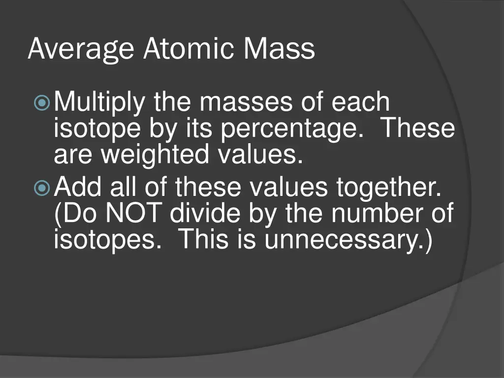 average atomic mass