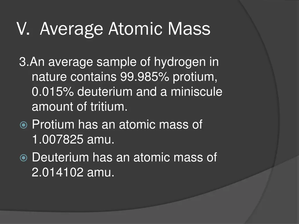 v average atomic mass