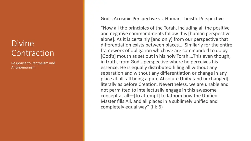 god s acosmic perspective vs human theistic