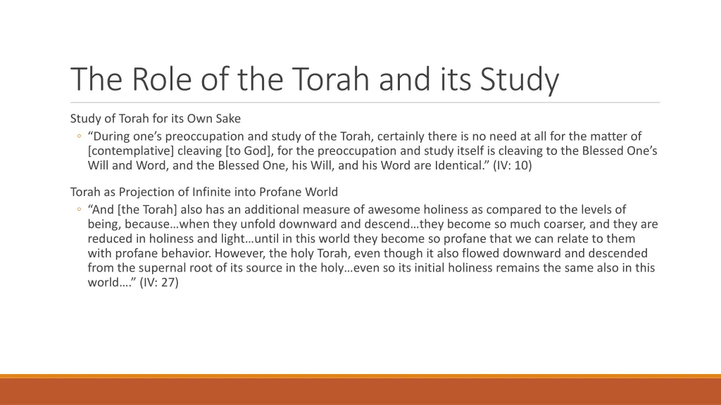 the role of the torah and its study