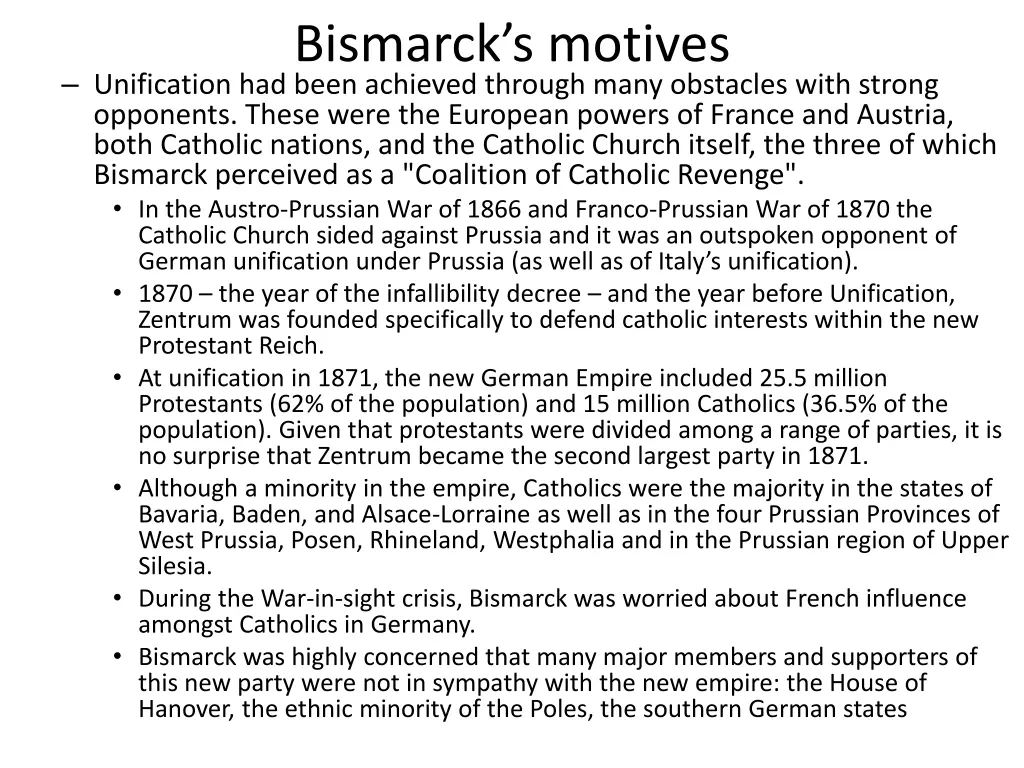 bismarck s motives