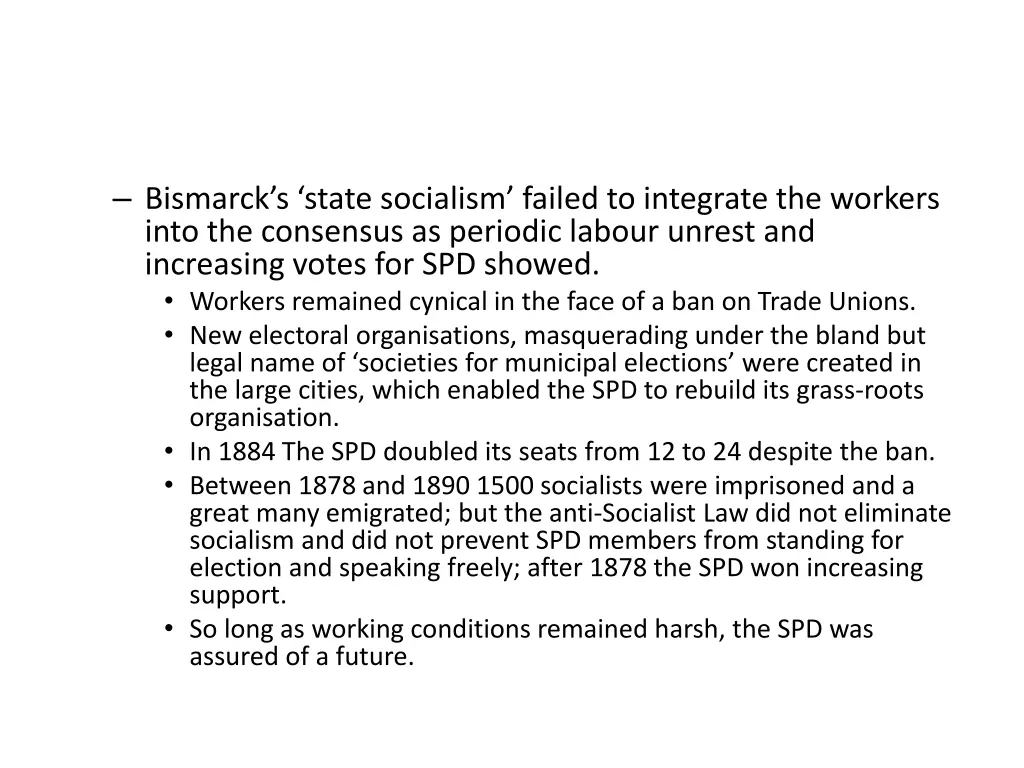 bismarck s state socialism failed to integrate