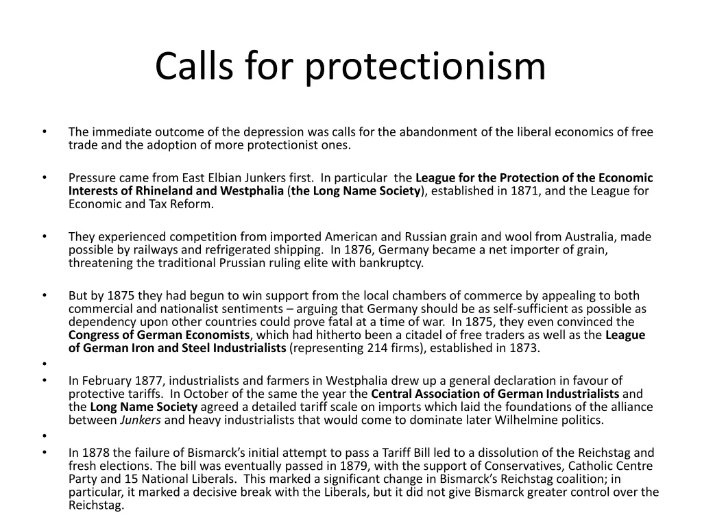 calls for protectionism