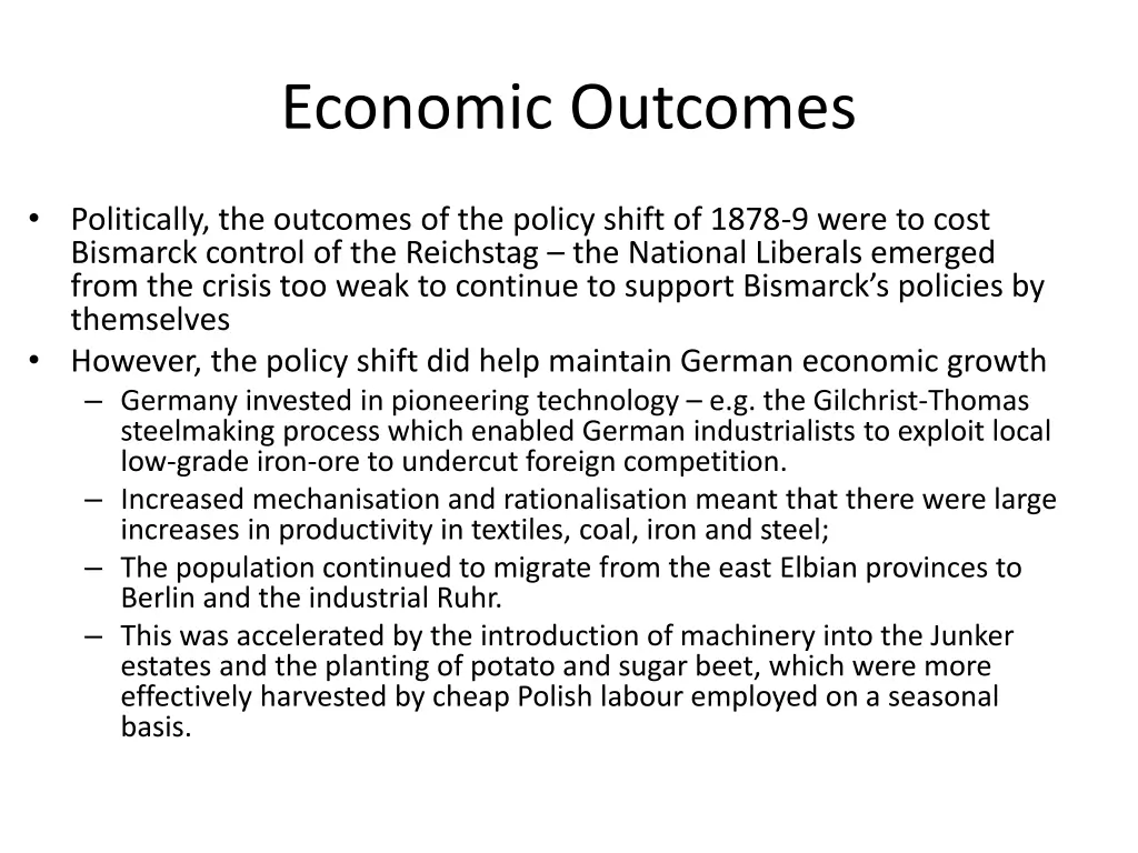 economic outcomes