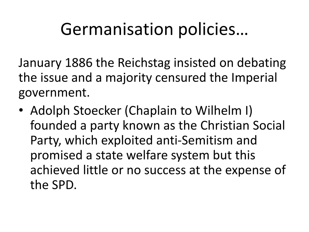 germanisation policies